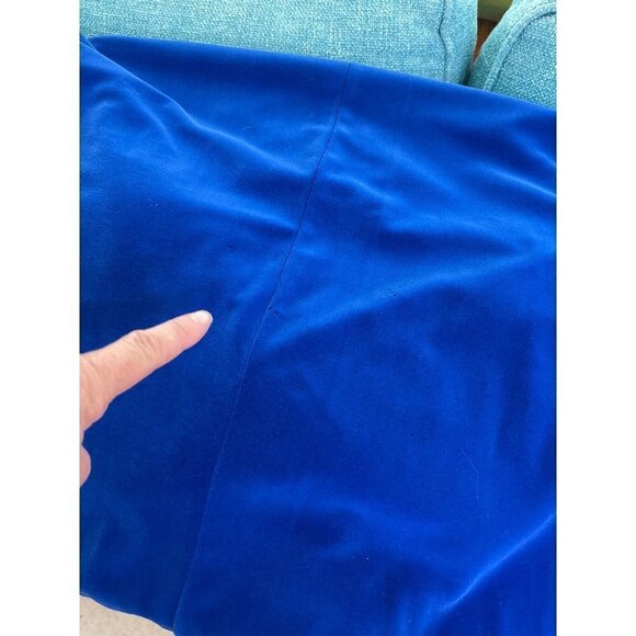 David Brown Velour Robe Hostess Dress Womens Small S Vintage Zipper Pockets Blue - Picture 11 of 16